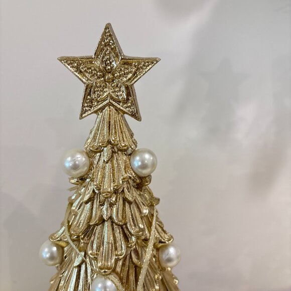 Cupcakes Cashmere Elegant Shabby Chic Metallic Gold Pearl Holiday Christmas Tree - Picture 5 of 6